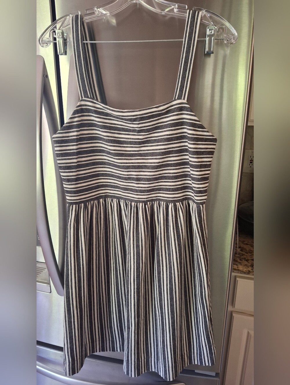 LOFT Black and White Striped Sundress